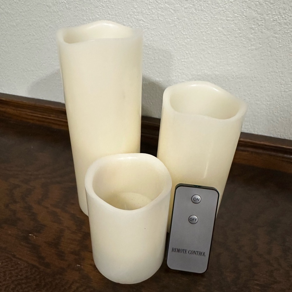 Hobby Lobby Cream LED Flameless Candle Set Accents